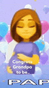 a pregnant woman is holding her belly and says congrats grandpa to be pap