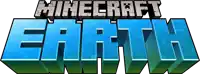a logo for minecraft earth is shown with a white background