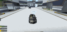 a screenshot of a video game shows a car driving down a road
