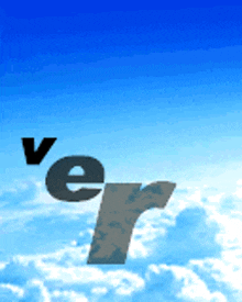 the word ver is on a blue background