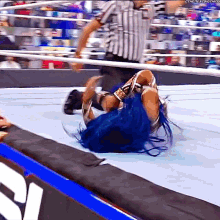 sasha banks rolling out of the ring rolling out of bed wwe summer slam