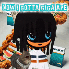 a picture of a cartoon character with the words now i gotta giga ape written above him