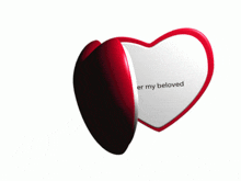 a heart shaped mirror says carter my beloved on it
