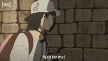 a cartoon of a girl with the words wait for me below her