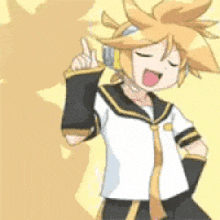 a cartoon of a boy wearing headphones and a tie .