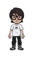 a cartoon of a man wearing a white balenciaga shirt