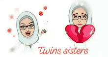 Twins Sisters Heart GIF - Twins Sisters Heart Love GIFs