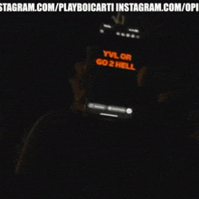 a phone that says yvl or go 2 hell