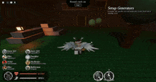 a screenshot of a game that says setup generators on it