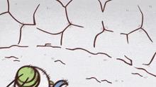a cartoon drawing of a bug with a scarf around it