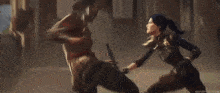 two men are fighting with a green light coming out of their arms