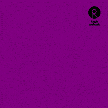 a woman waves her hand in front of a purple background