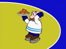 a cartoon drawing of a plate of nachos with sauce and cheese