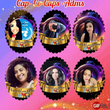 a collage of images with the words cap-co-caps-adms