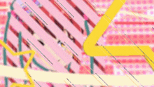 a close up of a girl 's face with a yellow line coming out of it .
