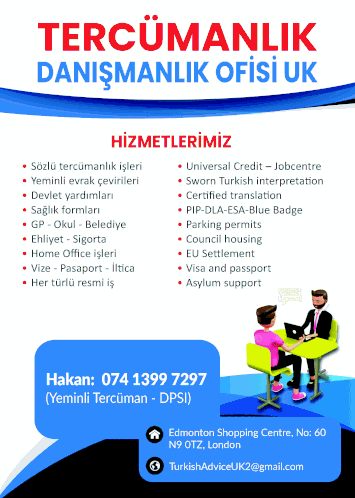 a flyer for tercumanlik danişmanlik of uk