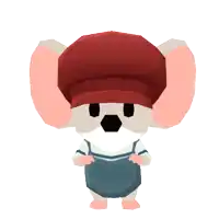 a mouse wearing a red hat and overalls