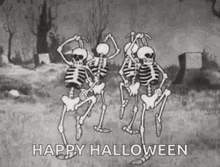 classic halloween skeletons dancing