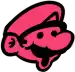 a cartoon drawing of a person wearing a red hat .