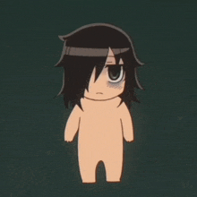 a naked cartoon character with chinese writing on the bottom