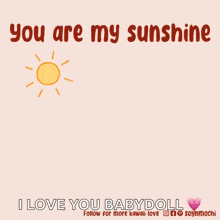 a cartoon of a hamster saying you are my sunshine