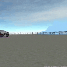 a car is driving down a road with the word car simulator on the bottom