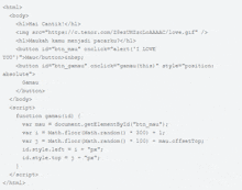 a html page with a few lines of code on it