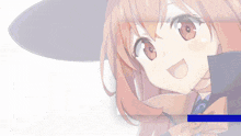 a close up of a girl 's face with red hair and red eyes
