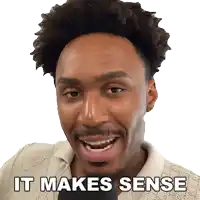 a man says it makes sense in a sticker