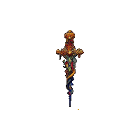 a drawing of a sword with a snake on it