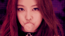 Blowing Chewing Gum Jennie Kim GIF
