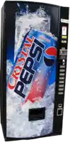 a pepsi vending machine that says crystal pepsi