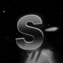 the letter s is shown in a black and white image