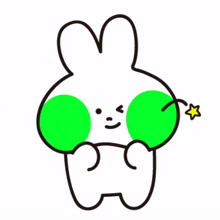 fluorescent white rabbit wink charming