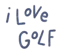 a drawing of the words i love golf