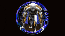a robot in a circle with the words amc music club on it