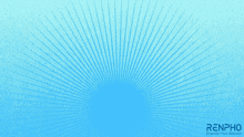 a renpho massage gun is displayed on a blue background