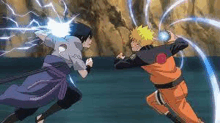 Naruto Hit Sasuke With The Rasengan And Sasuke Hit Naruto With The Chodi GIF