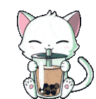 Cat_drinking_boba_tea Sticker - Cat_drinking_boba_tea Stickers