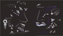 a colorful drawing of a man 's face with the letter y on the bottom right