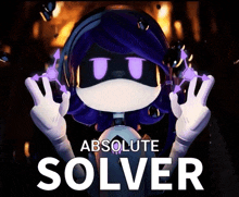 a video game called absolute solver has a purple robot on the cover