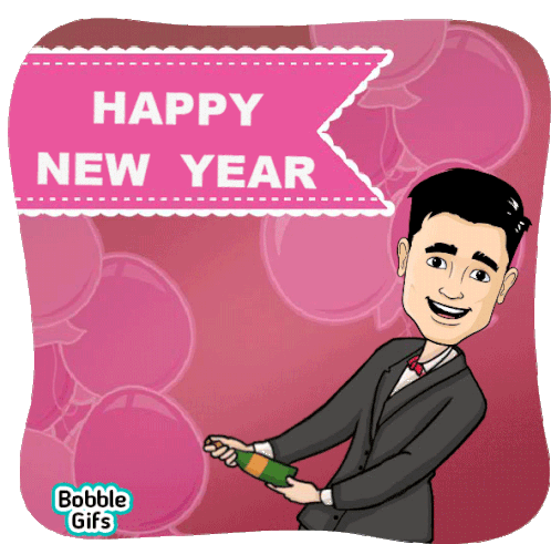 Happy New Year2020 Bobble Sticker - Happy New Year2020 Bobble New Year Stickers