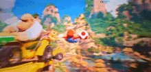 a video game screen shows mario and donkey kong playing a video game