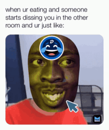 a picture of a man with a smiley face on his face