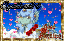 a sparkle on 3 good morning card with a robot