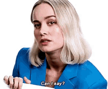Brie Larson Can I Say GIF - Brie Larson Can I Say Not Sure GIFs