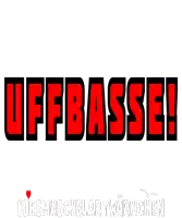 a red and black sign that says offbasse