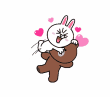 Love Brown And Cony GIF - Love Brown And Cony Hearts GIFs