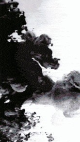 a black and white photo of smoke coming out of the ground