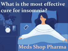 a poster that says what is the most effective cure for insomnia on it